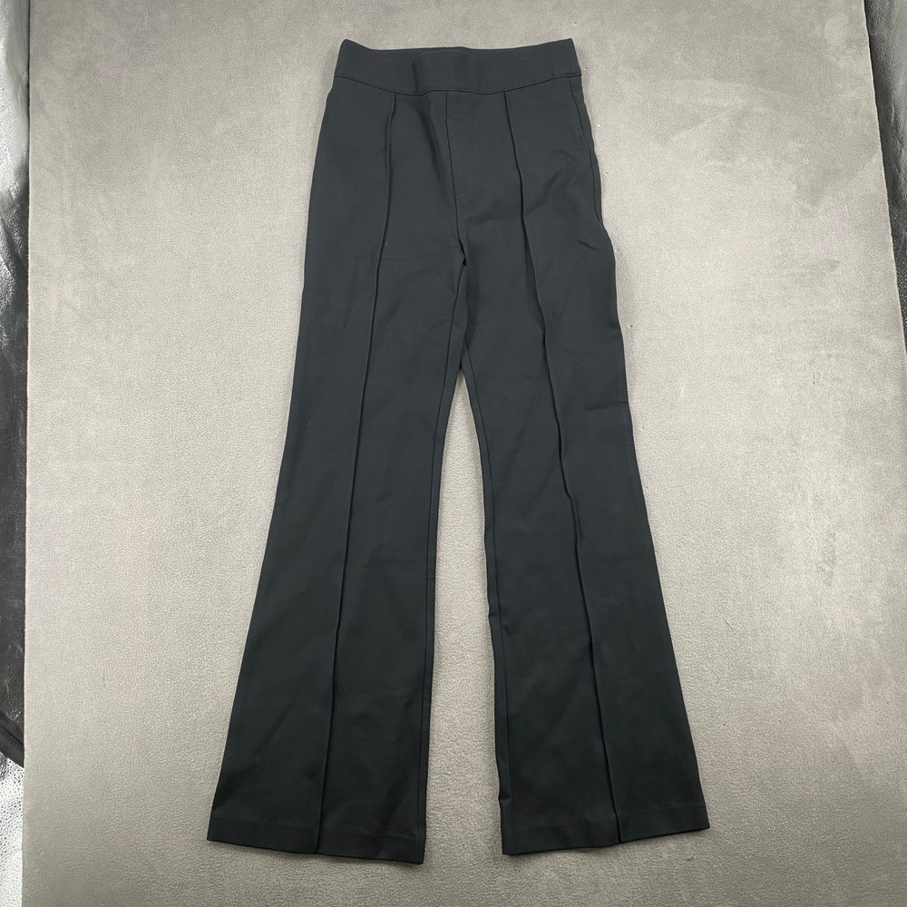 Spanx Perfect Pant Hi-Rise Flare Black Ponte Trousers Medium 8717